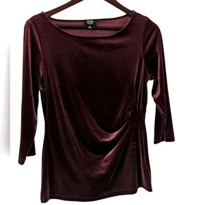 NWOT JONES NEW YORK Signature Velvet Top Size‎ Small Plum/Purple